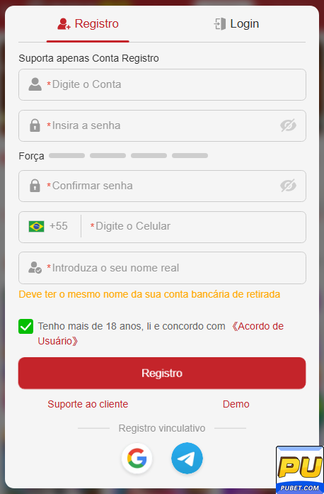 Experiência de Jogos pubet.com